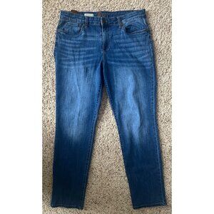 Kut From The Kloth, Carrie Roll Cuff Boyfriend Straight Jeans, Size 14, VIBURNUM